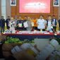 Keterangan Poto: Polres Metro Bekasi saat Konferensi Pers Produksi dan Penjualan Skincare Palsu