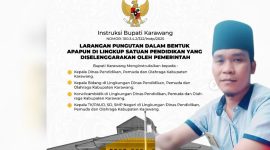 Doc istimewa : akun resmi pemkab Karawang Instruksi Bupati Karawang Nomor: 100.3.4.2/322/Instp/2025, yang secara tegas melarang segala bentuk pungutan di sekolah