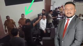 Poto screenshot video saat Kadinkes Karawang meninggalkan tempat duduknya 