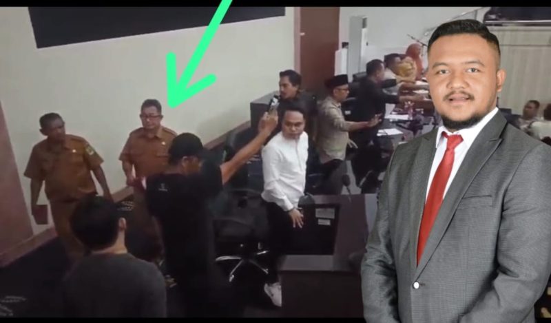 Poto screenshot video saat Kadinkes Karawang meninggalkan tempat duduknya 