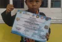 Keterangan Poto: Syarif Malik Alfatih murid padepokan pencaksilat Ranjisari sabet kejuaraan ditingkat Provinsi Jawa Barat