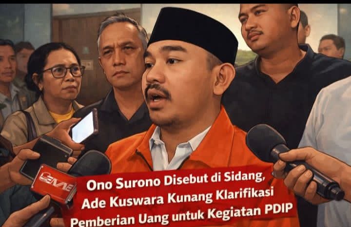 Keterangan Poto: Ade Kuswara Bupati Bekasi Nonaktif saat menjalani sidang lanjutan di Pengadilan Tipikor Bandung