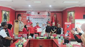 Keterangan Poto: Partai Demokrasi Indonesia Perjuangan (PDIP) dan Komisi Pemilihan Umum (KPU) Kabupaten Karawang menggelar silaturahmi dan koordinasi di Kantor DPC PDIP Karawang