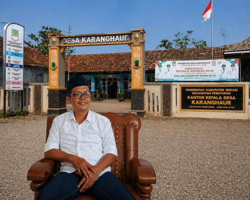 Keterangan Poto: Juhendi Sulaeman Kepala Desa Karanghaur menyatakan kesiapan untuk kembali maju dalam kontestasi pilkades mendatang
