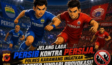 Keterangan Foto: AKBP Fiki N. Ardiansyah Kapolres Karawang menyampaikan pesan tegas kepada suporter Persija dan Persib jaga kondusifitas