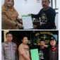 Ketua DPAC PSN Kecamatan Tempuran didampingi Humas DPC PSN Kabupaten Karawang menyerahkan tembusan Surat Keputusan Pembentukan dan Kepengurusan DPAC PSN Kecamatan Tempuran Karawang