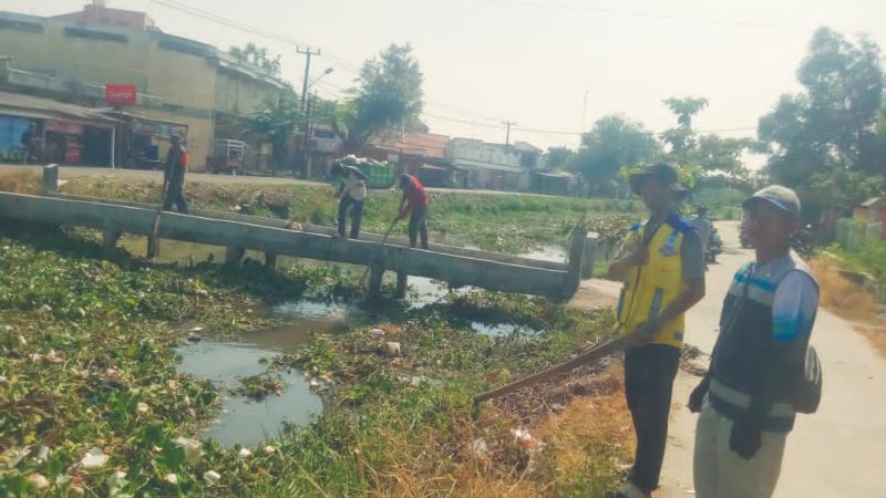 Perum Jasa Tirta (PJT) wilayah Pedes melaksanakan kegiatan gotong royong (gorol) membersihkan saluran irigasi (foto: istimewa)