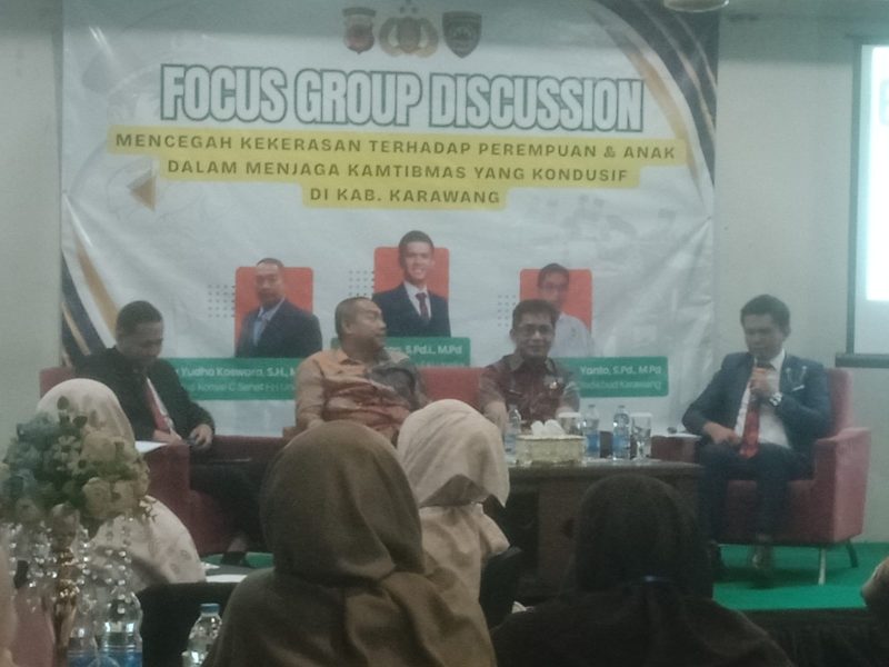 Keterangan Foto: Focus Group Discussion (FGD) Lintas Sektor dari Polresta Karawang, Disdikbud, Akademisi Universitas Singaperbangsa Mencegah Kekerasan terhadap Perempuan dan Anak 