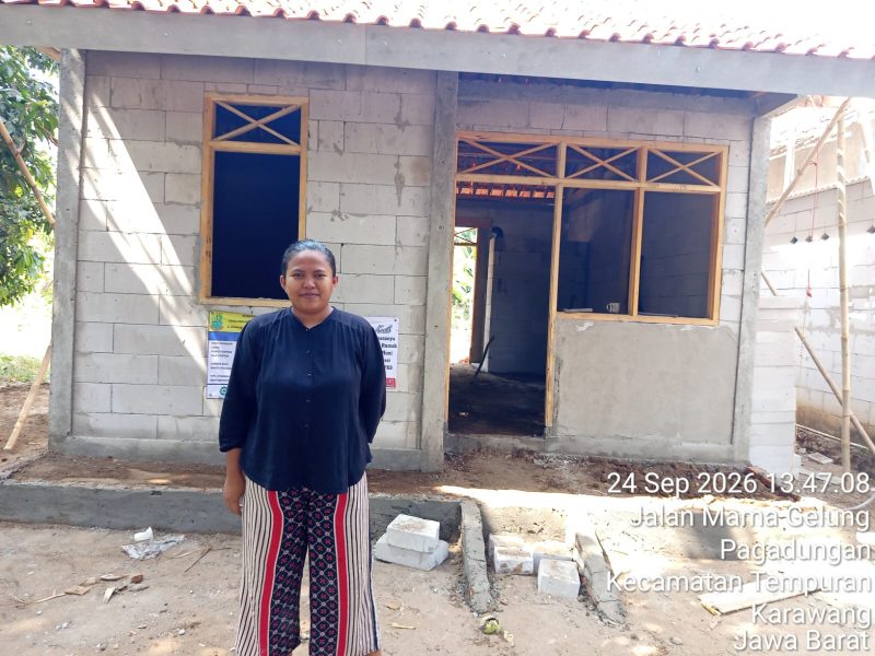 Harapan memiliki hunian yang lebih layak kini dirasakan Siti Nurohman, warga Dusun Kalanasem, RT 07/RW 04, Desa Pagadungan, Kecamatan Tempuran, Kabupaten Karawang