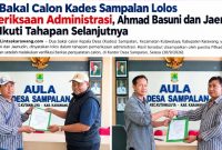 Dokumentasi : Penyerahan dokumen klarifikasi dilaksanakan di Aula Kantor Desa Sampalan, Kecamatan Kutawaluya, Kabupaten Karawang, Rabu (30/09/2026).