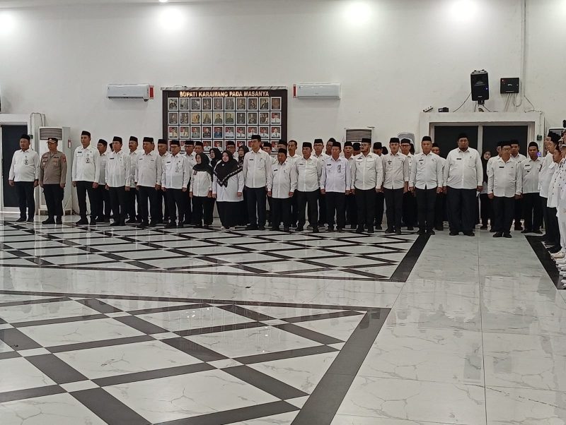 Dokumentasi : kegiatan Pengambilan Sumpah Jabatan dan Pelantikan Pejabat Administrator, Pejabat Pengawas dan Pejabat Fungsional serta Pengambilan Sumpah Janji PNS di Lingkungan Pemerintah Kabupaten Karawang, Jumat (02/10/2026).