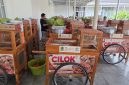 Gerobak cilok, CV Banyu Biru Mendapatkan salah satu bantuan yang disalurkan Pemkab Karawang kepada masyarakat yang kurang mampu agar mereka bisa usaha dan meningkatkan perekonomian keluarga.