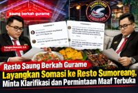 Perselisihan antara pemilik Resto Saung Berkah Gurame Rengasdengklok, Purkon, dan pemilik Resto Sumoreang menjadi sorotan setelah muncul sejumlah komentar dan unggahan di media sosial yang dinilai mengaitkan kedua usaha kuliner tersebut dengan ulasan konsumen mengenai makanan.