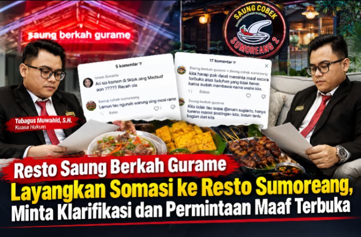 Perselisihan antara pemilik Resto Saung Berkah Gurame Rengasdengklok, Purkon, dan pemilik Resto Sumoreang menjadi sorotan setelah muncul sejumlah komentar dan unggahan di media sosial yang dinilai mengaitkan kedua usaha kuliner tersebut dengan ulasan konsumen mengenai makanan.