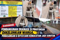 Pembangunan drainase lingkungan di Dusun Sukadana RW 001, Desa Pinayungan, Kecamatan Telukjambe Timur, Kabupaten Karawang, menjadi sorotan masyarakat.