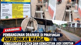 Pembangunan drainase lingkungan di Dusun Sukadana RW 001, Desa Pinayungan, Kecamatan Telukjambe Timur, Kabupaten Karawang, menjadi sorotan masyarakat.